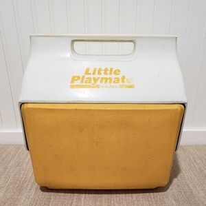 Vtg! LITTLE PLAYMATE By Igloo Handheld Lunchmate Cooler (Yellow/White)